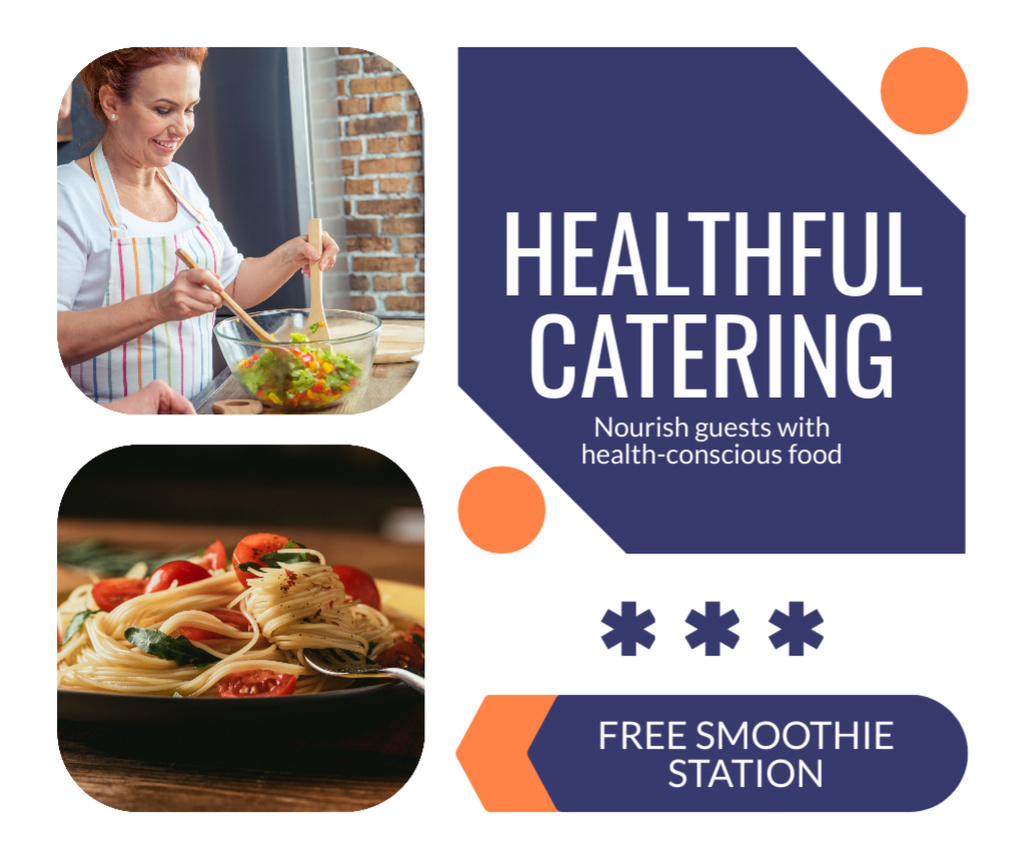 Ontwerpsjabloon van Facebook van Healthy Food Catering Services Offer