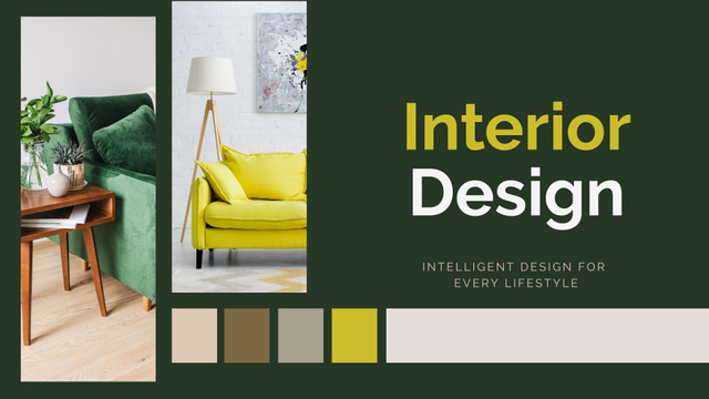 Ontwerpsjabloon van Presentation Wide van Vivid Green and Yellow Interior Designs for Every Lifestyle
