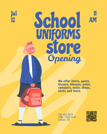 School Uniforms Sale Offer Poster 16x20in Design Template