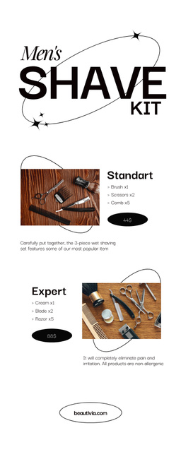 Shaving Kit Ad Infographic Πρότυπο σχεδίασης