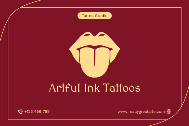 Designvorlage Tattoo Art Advertisement für Gift Certificate
