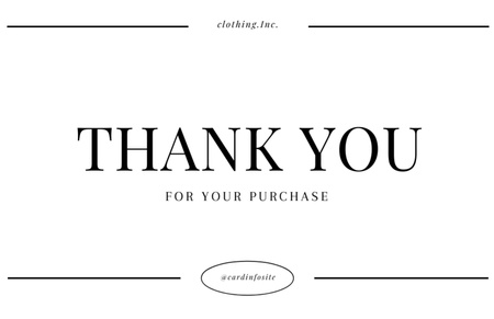 Проста вдячна фраза на білому Thank You Card 5.5x8.5in – шаблон для дизайну