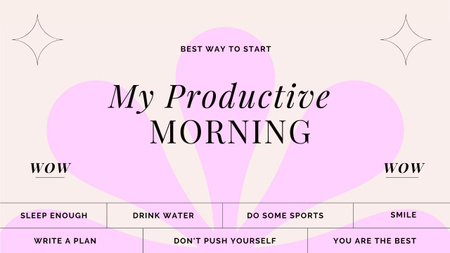 Designvorlage Tips for Productive Morning für Mind Map