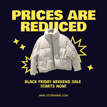 Winter Jacket Sale on Black Friday Instagram Tasarım Şablonu