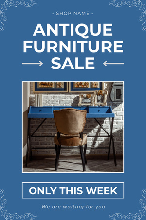 Designvorlage Wochenverkauf von Möbeln aus vergangenen Jahrhunderten für Pinterest