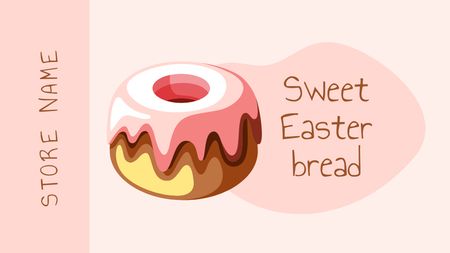 Sweet Yummy Easter Holiday Bread Label 3.5x2in Design Template