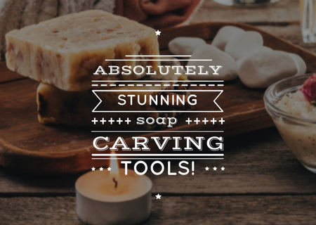 Designvorlage Carving tools advertisement für Card