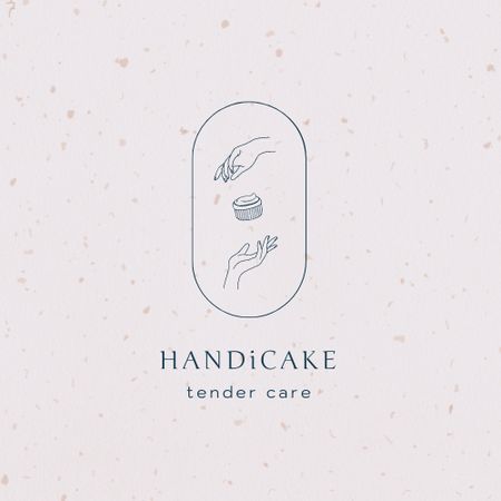 Platilla de diseño Hand Care Services Offer with Cake Logo