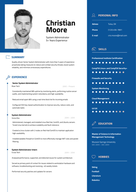 Computer Science and IT Professional Resume Design Template