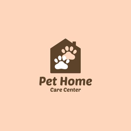 Pet Home Offer with Paw Print Logo Design Template