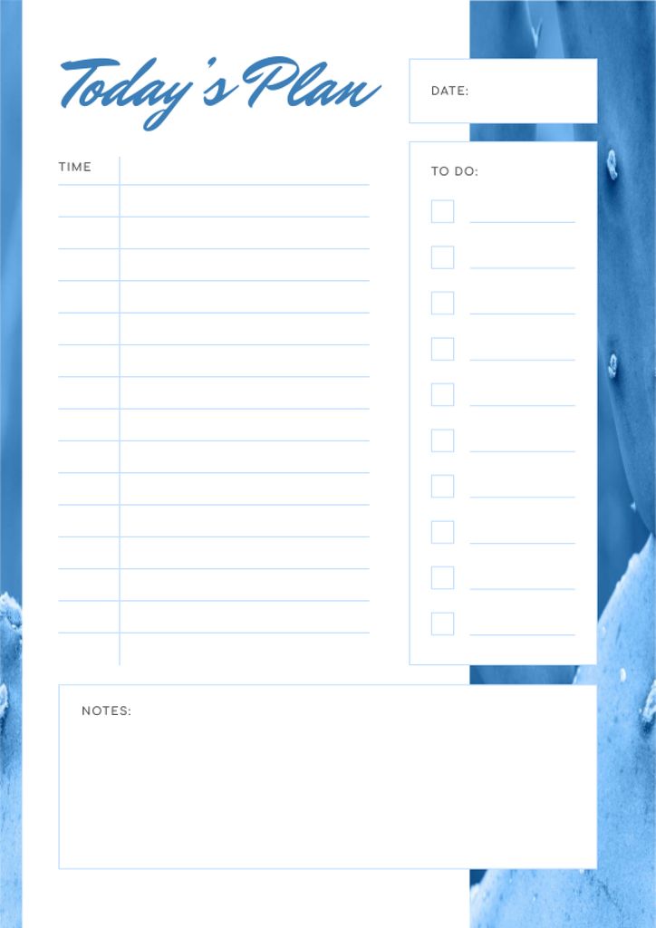 Designvorlage Day Plan in blue color für Schedule Planner