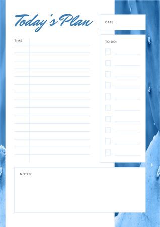 Day Plan in blue color Schedule Planner Design Template