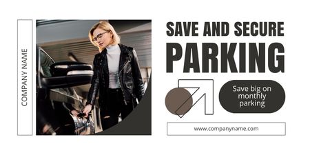 Big Savings Offer on Monthly Parking Twitter Design Template