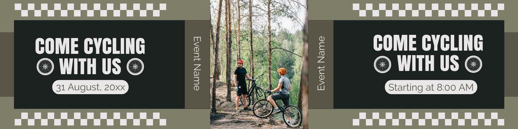 Cycling Tour Invitation on Green Twitter Πρότυπο σχεδίασης