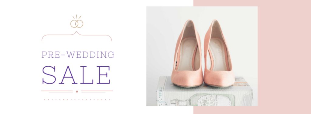 Ontwerpsjabloon van Facebook cover van Pre-Wedding Sale Announcement with Female Shoes