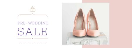 anúncio de venda pré-casamento com sapatos femininos Facebook cover Modelo de Design