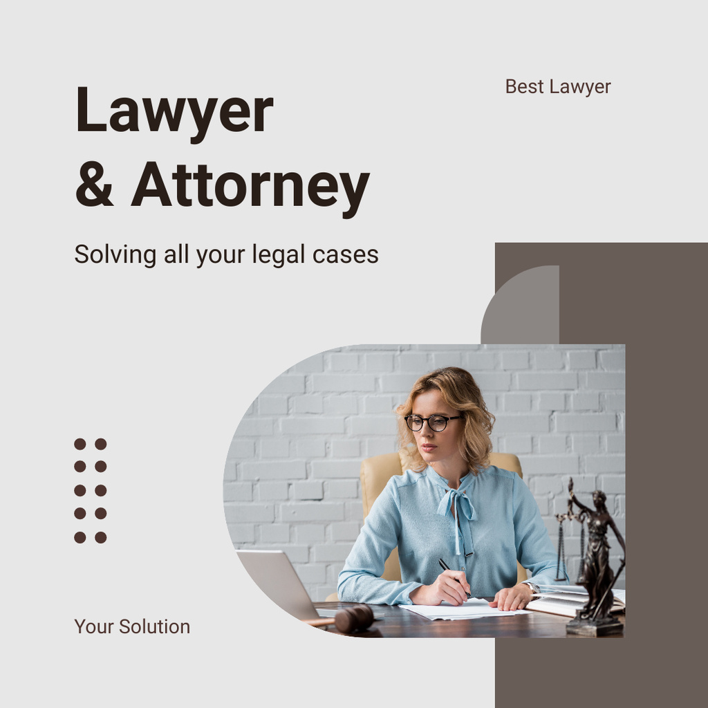 Woman Lawyer at Workplace Instagram – шаблон для дизайну