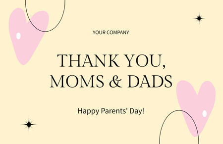 Thank You Card for Parents Thank You Card 5.5x8.5in Design Template