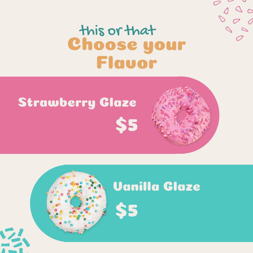 Price Offer for Appetizing Donuts Instagram Tasarım Şablonu