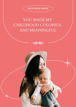 Mother with Little Baby on Parents' Day Poster Design Template