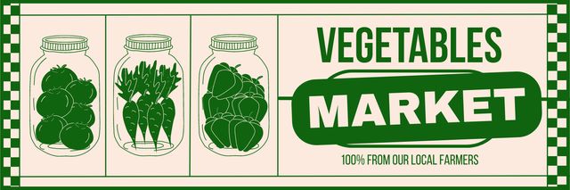 Fresh Vegetables Market Twitter – шаблон для дизайна