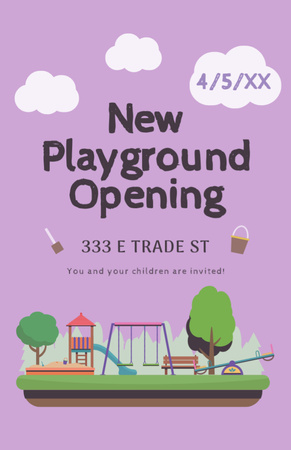 Kids Playground Opening Announcement Flyer 5.5x8.5in Design Template