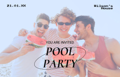Pool Party Announcement with Friends Together