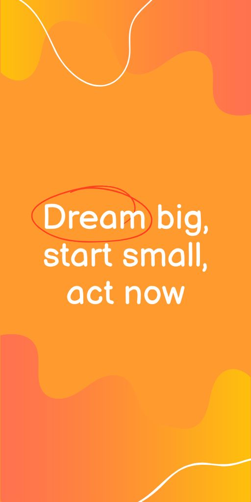 Ontwerpsjabloon van Graphic van Motivational Dream Big Quote On Colorful Background