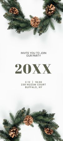 Platilla de diseño New Year Party Announcement Invitation 9.5x21cm