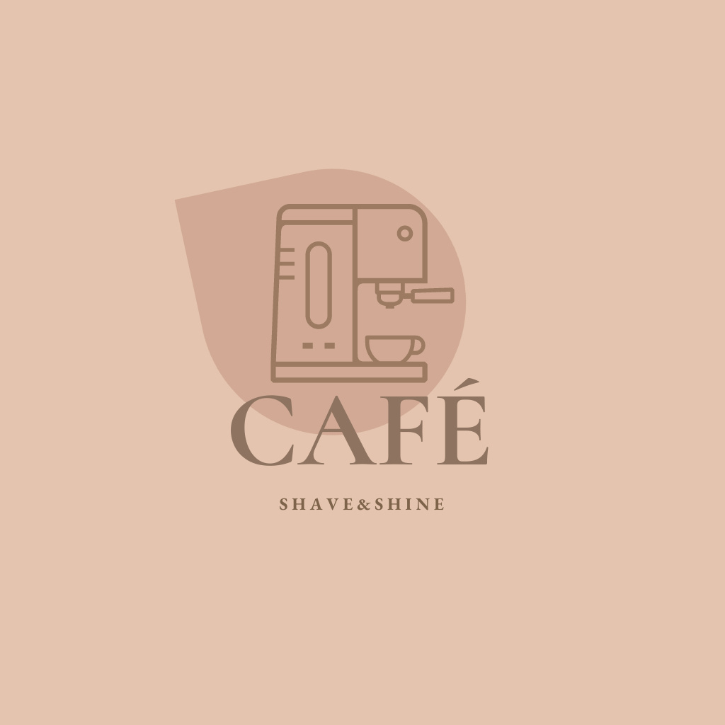 Cafe Ad with Icon of Modern Coffee Machine Logo – шаблон для дизайна