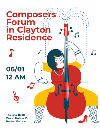Composers Forum Invitation Pianist and Singer Poster USデザインテンプレート