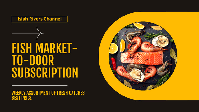 Offer Weekly Fish Market Assortment at Best Price Youtube Thumbnail Design Template