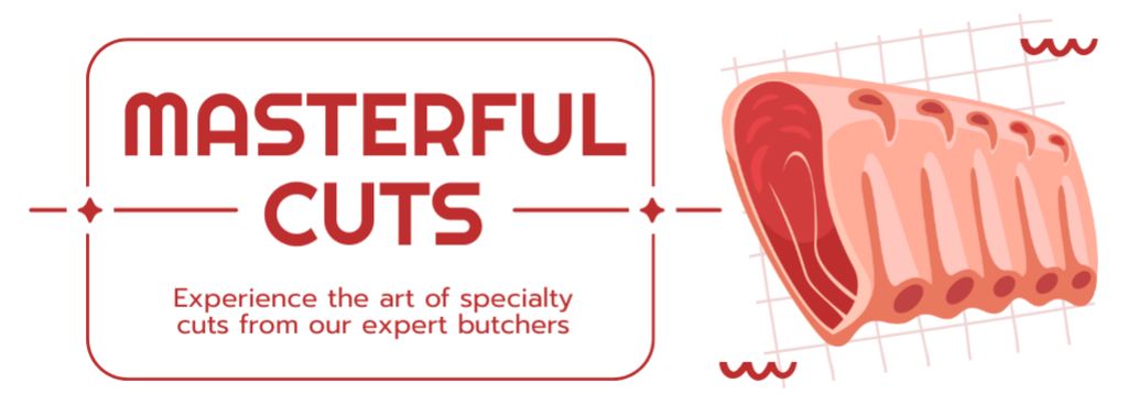 Masterful Meat Cuts of Ribs Facebook cover – шаблон для дизайну