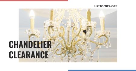Elegant crystal Chandelier offer Facebook AD Design Template