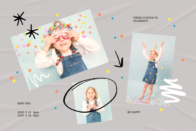 Extravagant Birthday and Holiday Festivities For Child Mood Board Design Template