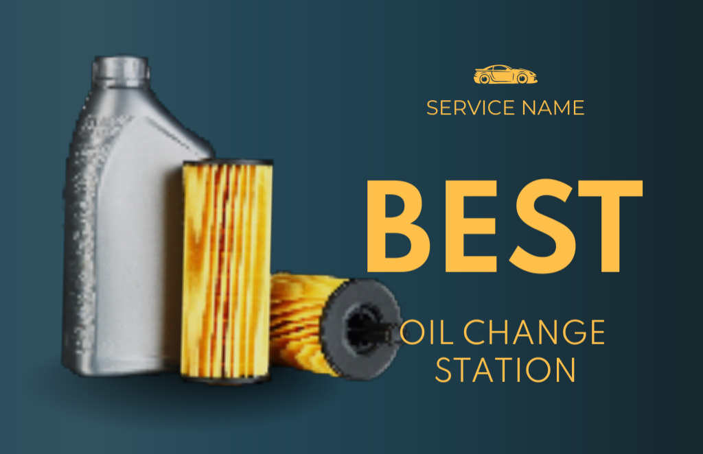Ad of Oil Change Station Business Card 85x55mm tervezősablon