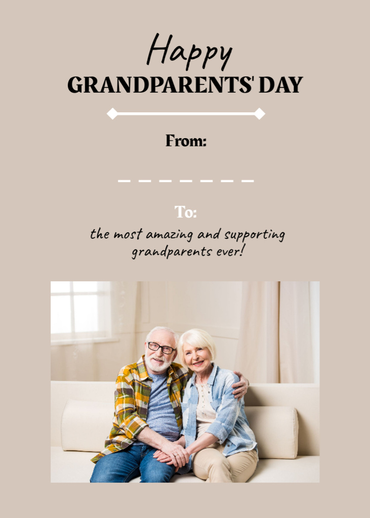 Ontwerpsjabloon van Postcard 5x7in Vertical van Handwritten National Grandparent's Day Congrats