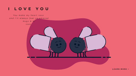 Template di design Adorable Flies giving Kisses on Valentine's Day Full HD video