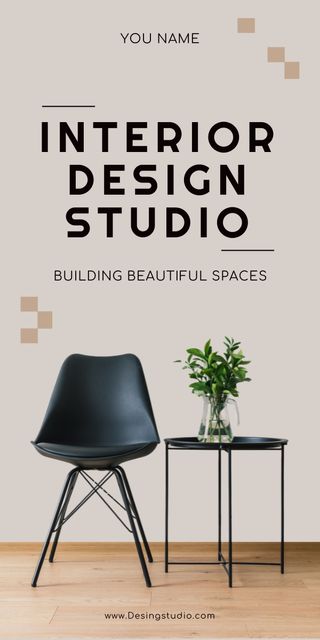 Interior Design Studio Beige Graphic Modelo de Design