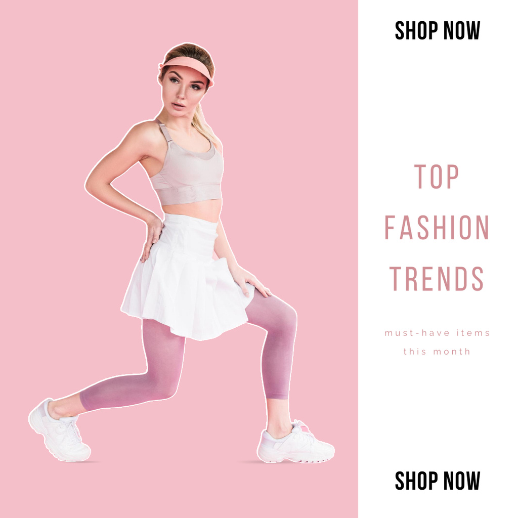 Top Fashion Trends Ad in Pink Instagram Design Template