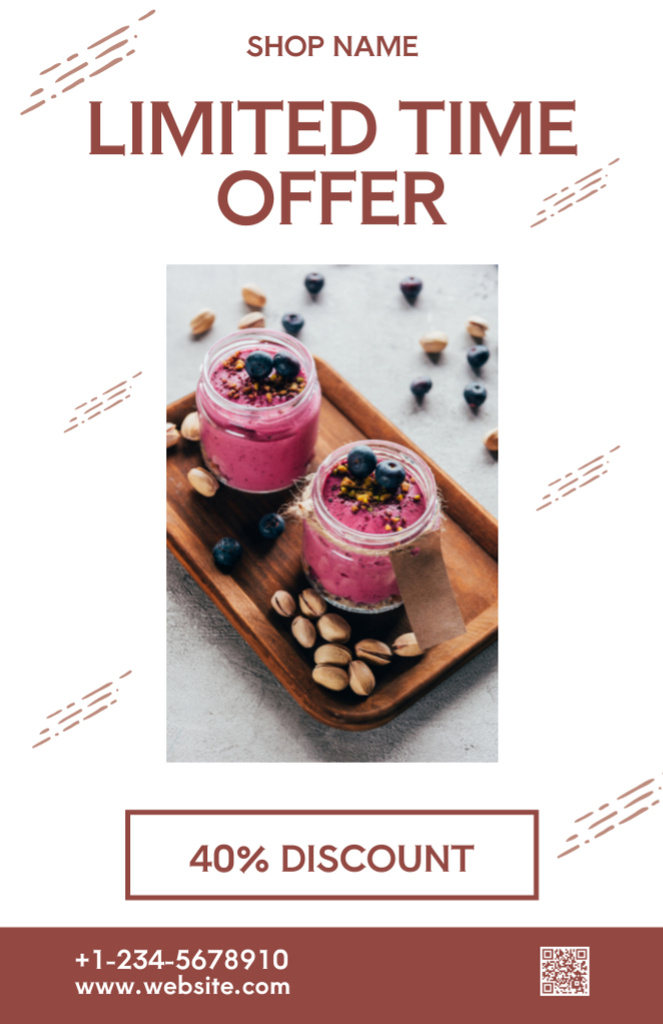 Modèle de visuel Limited Time Offer of Sweet Yoghurt - Recipe Card