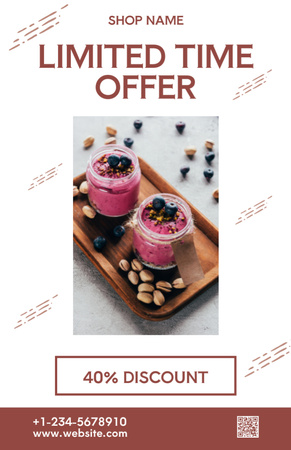 Limited Time Offer of Sweet Yoghurt Recipe Card Design Template