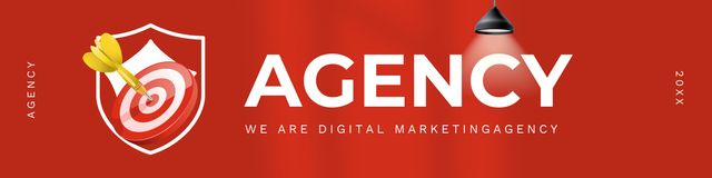 Trustworthy Digital Marketing Agency Services Offer In Red LinkedIn Coverデザインテンプレート