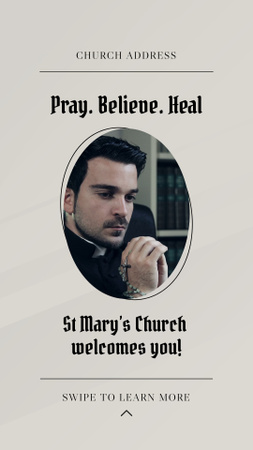 Template di design Chiesa che accoglie i nuovi arrivati e preghiere Instagram Video Story