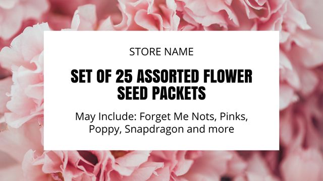 Flower Seeds Offer with Tender Roses Label 3.5x2in tervezősablon