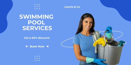 Pool Service Offer Twitter Design Template