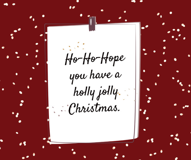 Christmas Greeting on Paper Note Facebook tervezősablon