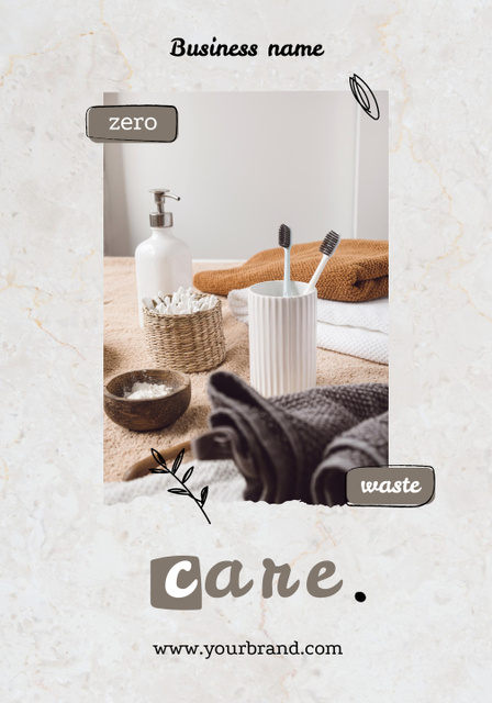 Modèle de visuel Zero Waste Concept with Different Hygiene Essentials - Poster 28x40in