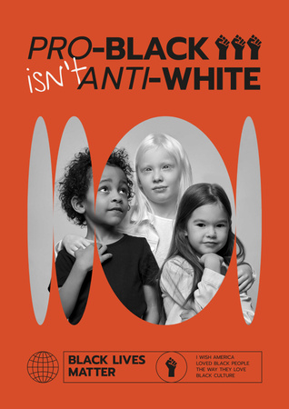 Designvorlage Protest against Racism of Children für Poster