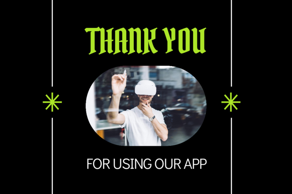 Thank You for Using Our VR App Postcard 4x6in – шаблон для дизайна